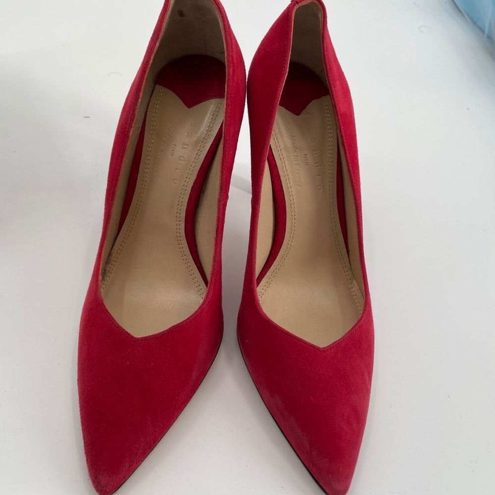 New Sandro Red Suede Pumps heels shoe size 7.5 , 6.5 - Picture 6 of 14